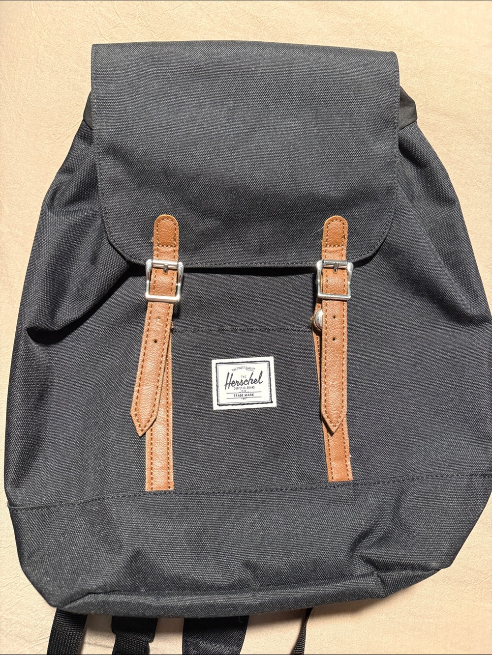 Herschel Supply Company Black Backpack with Brown Trim